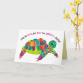 Birthday, Turtle Colorful Kaleidoscope Collection Karte (Gelbe Blume)