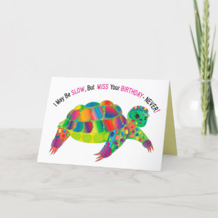 Birthday, Turtle Colorful Kaleidoscope Collection Karte