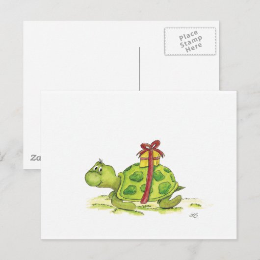 Birthday Turtle Postkarte (Vorne/Hinten)