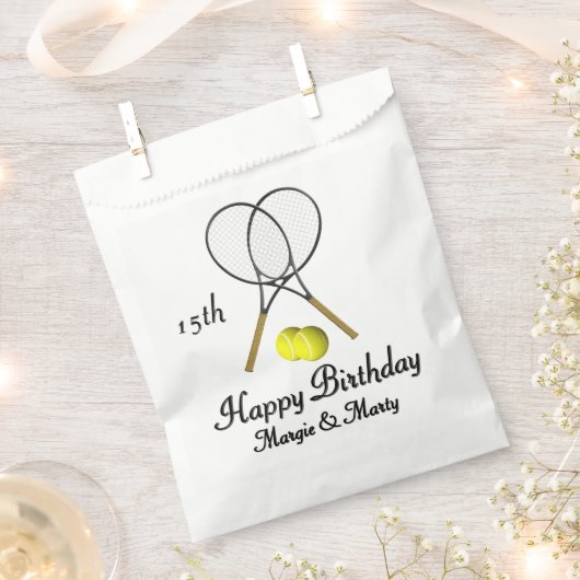 Birthday Twins Tennis Sports Congratulations Geschenktütchen (Ausgeschnitten)