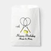 Birthday Twins Tennis Sports Congratulations Geschenktütchen (Vorderseite)