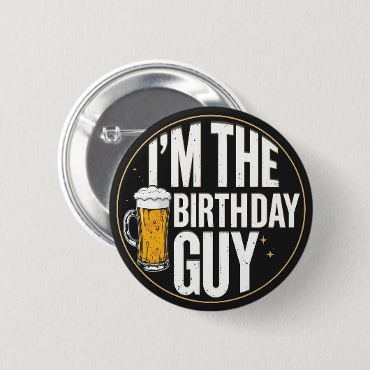Birthday Typ Beer Button (Vorne & Hinten)