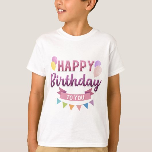 Birthday Typography Sayings T-Shirt (Vorderseite)