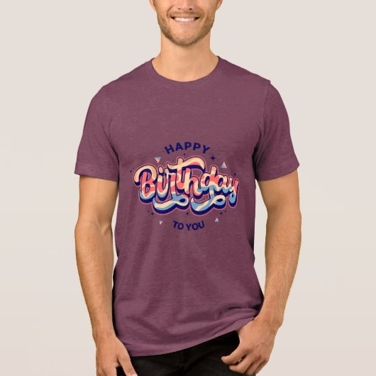 Birthday Typography Sayings Tri-Blend Shirt (Vorderseite)