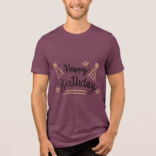 Birthday Typography Sayings Tri-Blend Shirt (Vorderseite)