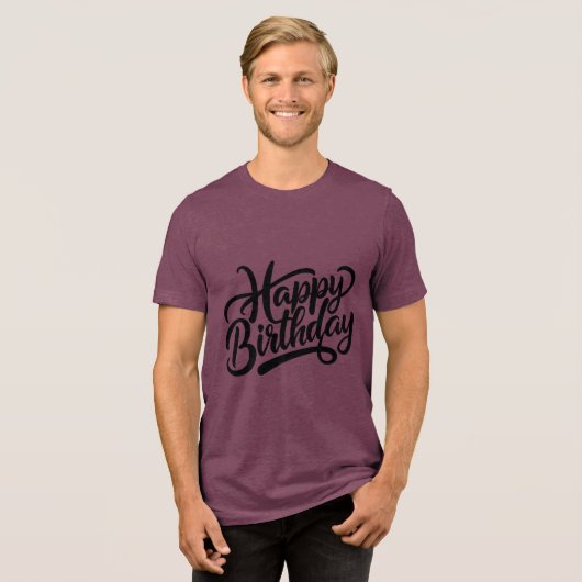 Birthday Typography Sayings Tri-Blend Shirt (Vorderseite voll)