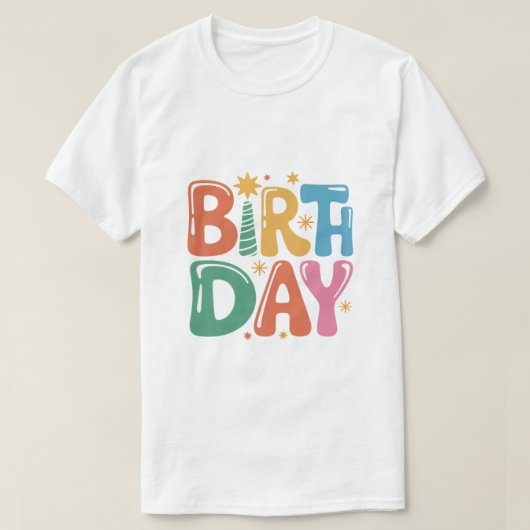 Birthday Typography T-Shirt Design with Transparen (Design vorne)