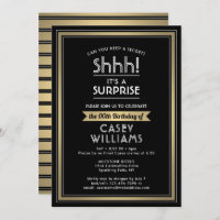 Birthday Überraschung Party Shhh! Schwarz, Weiß un