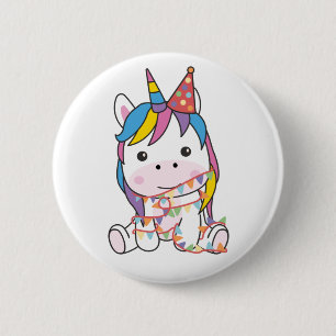 Birthday Unicorn für Kinder - eine Geburtstagskart Button