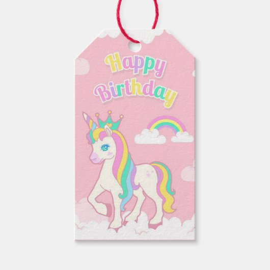 Birthday Unicorn Geschenkanhänger (Vorderseite)