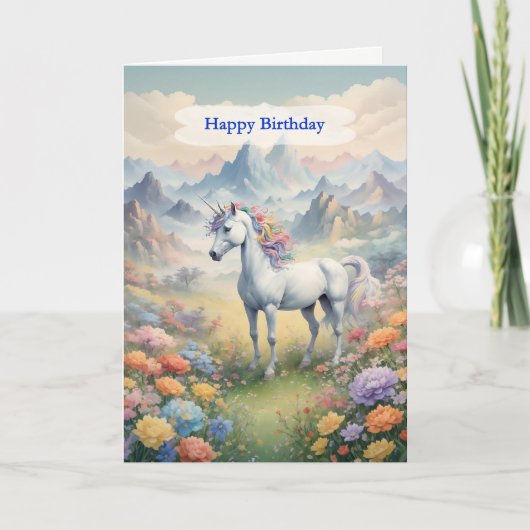 Birthday Unicorn Karte (Vorderseite)