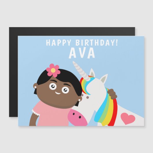 Birthday Unicorn Magnetkarte (Vorne/Hinten)