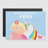 Birthday Unicorn Magnetkarte (Vorne/Hinten)
