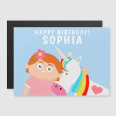 Birthday Unicorn Magnetkarte (Vorne/Hinten)