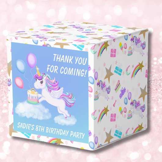 Birthday Unicorn mit Cake Favor Box Geschenkschachtel