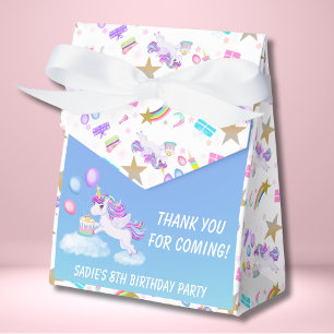 Birthday Unicorn mit Cake Favor Box Geschenkschachtel