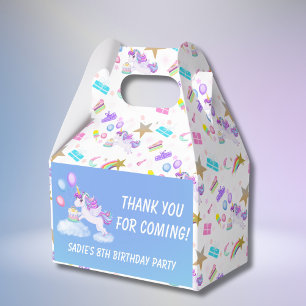 Birthday Unicorn mit Cake Favor Box Geschenkschachtel