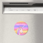 Birthday Unicorn Pastel Rainbow Glitzer Name Magnet (In Situ (Geschirrspüler))