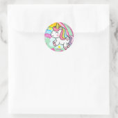 Birthday Unicorn Personalisiert Runder Aufkleber (Tasche)