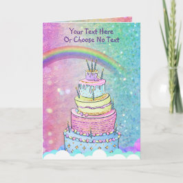 Birthday Unicorn Rainbow Lila Pink Glitzer Ombre Karte