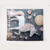 Birthday Unicorn Wall Art Backdrop Banner Wandteppich (Vorderseite (Horizontal))