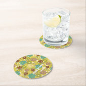 Birthday Urban Stripe Geometric Floral Pattern Runder Pappuntersetzer (Vor Ort)