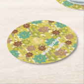 Birthday Urban Stripe Geometric Floral Pattern Runder Pappuntersetzer (Angewinkelt)