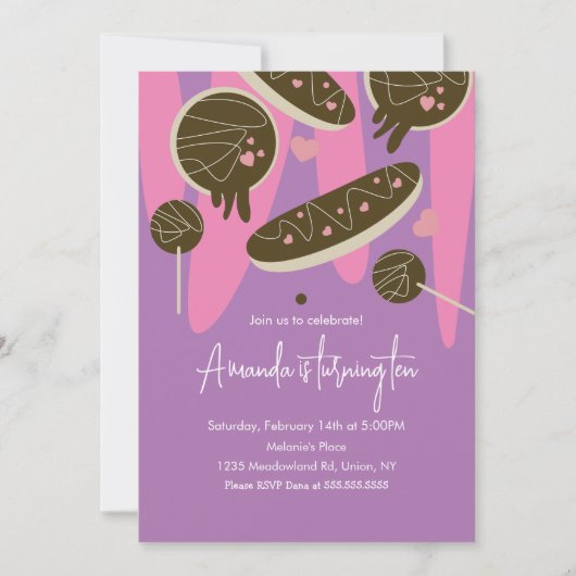 Birthday Valentines Leckereien Donuts Eclairs Part Einladung (Vorderseite)