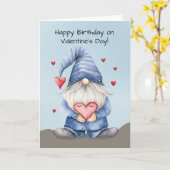 Birthday Valentinstag Funny Gnome Wearing Denim Karte (Gelbe Blume)