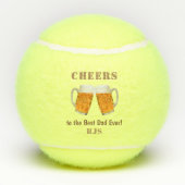 Birthday Vater Beer Cheer Monogram Tennisbälle (Rückseite)