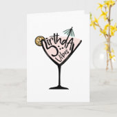 Birthday Vibes Cocktail Karte (Gelbe Blume)