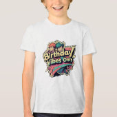 Birthday Vibes Only Anime Style Jungs Tri-Blend Shirt (Vorderseite)