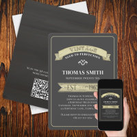 Birthday Vintag Gold Banner Einfaches QR-Zeichen