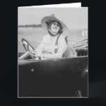BIRTHDAY VINTAGE GIRL IN CAR ADVENTURE BIG CARD KARTE<br><div class="desc">VINTAGE GIRL IN CAR BIG BIRTHDAY CARD.</div>