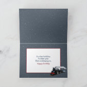 Birthday Vintage Snow Train Karte (Innenseite)