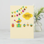 Birthday-Vogelkarten Karte (Stehend Vorderseite)