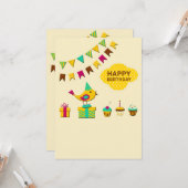 Birthday-Vogelkarten Karte (Vorderseite/Rückseite Beispiel)