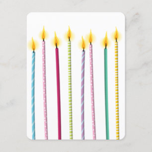 Birthday-Vorlage für lange farbige Kerzen Einladung