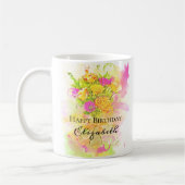 Birthday Watercolor Blume Bouquet Kaffeetasse (Links)