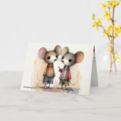Birthday Watercolor Mice Wear Kleidung Karte (Gelbe Blume)