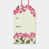 Birthday Watercolor Pink Hydrangea Lacecaps Geschenkanhänger (Rückseite)