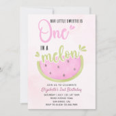 Birthday watermelon Girl one in a melon Einladung (Vorderseite)