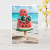 Birthday Watermelon Popsicle Mit Sonnenbrille Karte (Gelbe Blume)