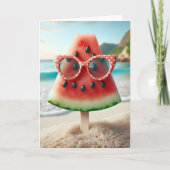 Birthday Watermelon Popsicle Mit Sonnenbrille Karte (Vorderseite)