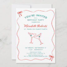 Birthday Wavy Border with Bows Party