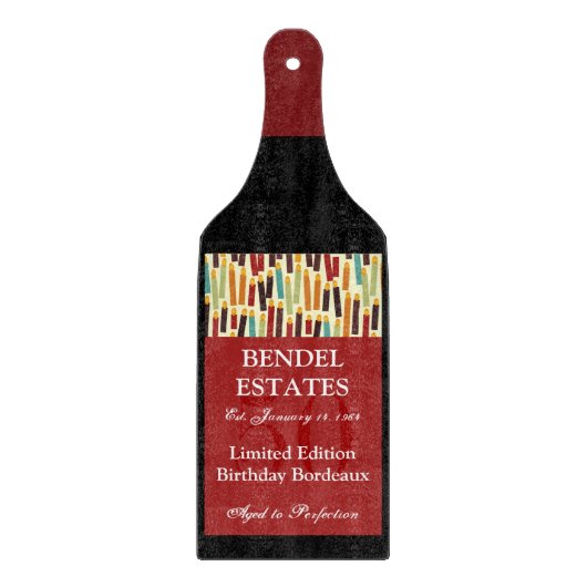 Birthday Wein Flasche Glas Cutting Board Schneidebrett (Vorderseite)