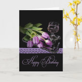 Birthday Wein und Tulips Karte (Gelbe Blume)