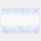 Birthday weißer hellblauer Konfetti Funkelname Geschenkpapier Set (Vorderseite 2)