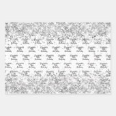 Birthday Weißer Konfetti Funkelname Geschenkpapier Set (Vorderseite)