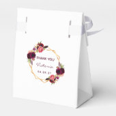 Birthday Weißgold geometrische bordeauxfarbene Blu Geschenkschachtel (Rückseite)